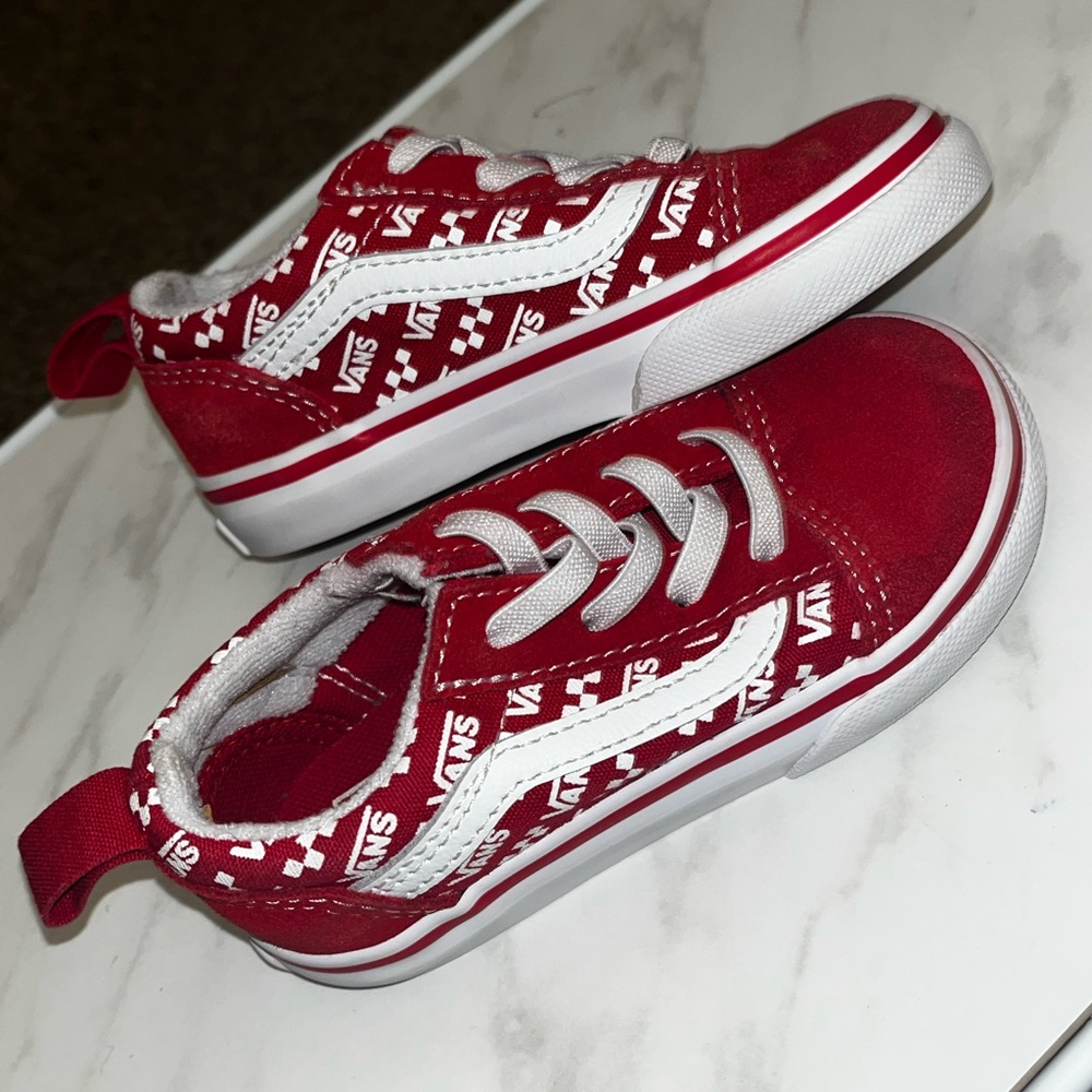 Toddler Red Vans Slip On Shoes